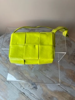 Bottega Veneta Mini Cassette Crossbody Bag Lime