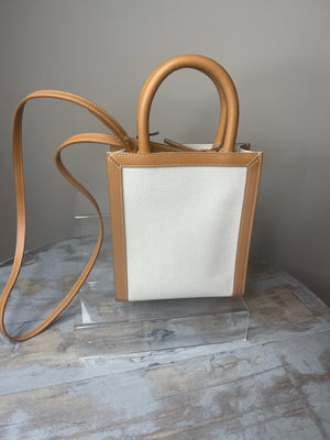 Brand New Celine Mini Cabas Vertical Tote Canvas & Leather