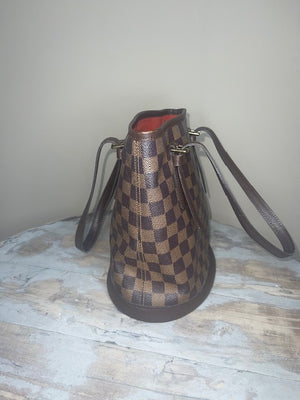 Louis Vuitton Bucket Bag Damier Ebene Canvas