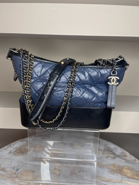 Chanel Gabrielle Medium Shoulder Bag Navy & Black