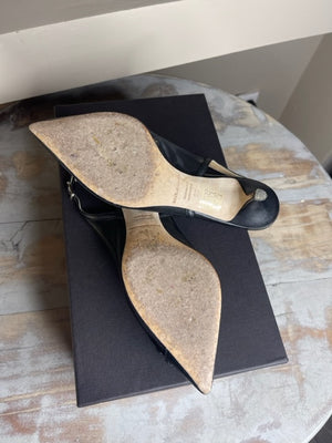 Dolce & Gabbana Felix Mesh Crystal Slingbacks 36