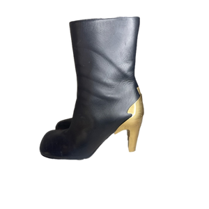 Bottega Veneta Gold Heel Boots 38.5
