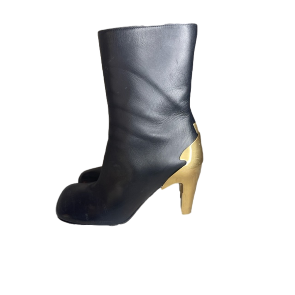 Bottega Veneta Gold Heel Boots 38.5