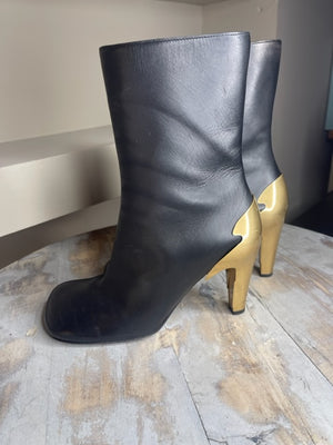 Bottega Veneta Gold Heel Boots 38.5