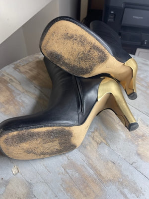 Bottega Veneta Gold Heel Boots 38.5
