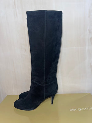Brand New Sergio Rossi Black Suede Boots