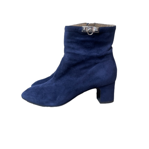 Hermes Collier De Chien Boots Navy 38.5