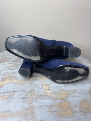 Hermes Collier De Chien Boots Navy 38.5
