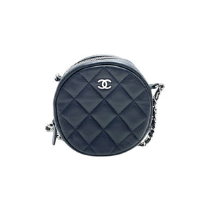 Chanel Round Black Lambskin Crossbody Bag