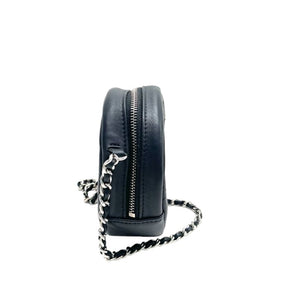 Chanel Round Black Lambskin Crossbody Bag