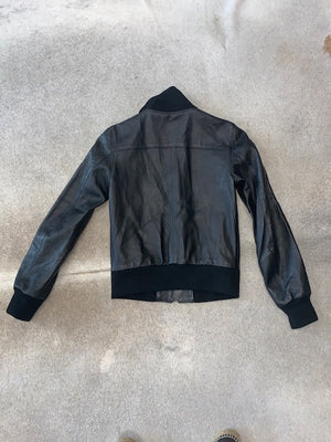 Dolce & Gabbana Black Leather Jacket 40 UK 8-10