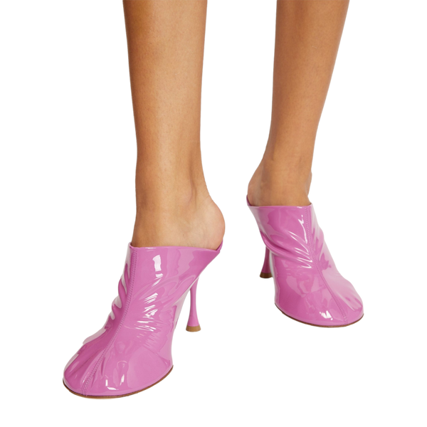 Brand New Bottega Veneta Dot Mules Pink Patent 39