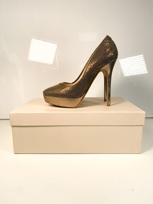 Jimmy Choo Glitter Pumps Gold 36.5