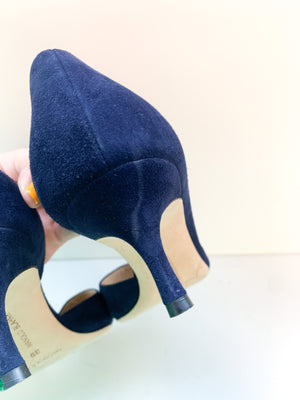 Manolo Blahnik Pumps Navy Suede 39