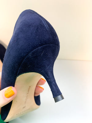 Manolo Blahnik Pumps Navy Suede 39