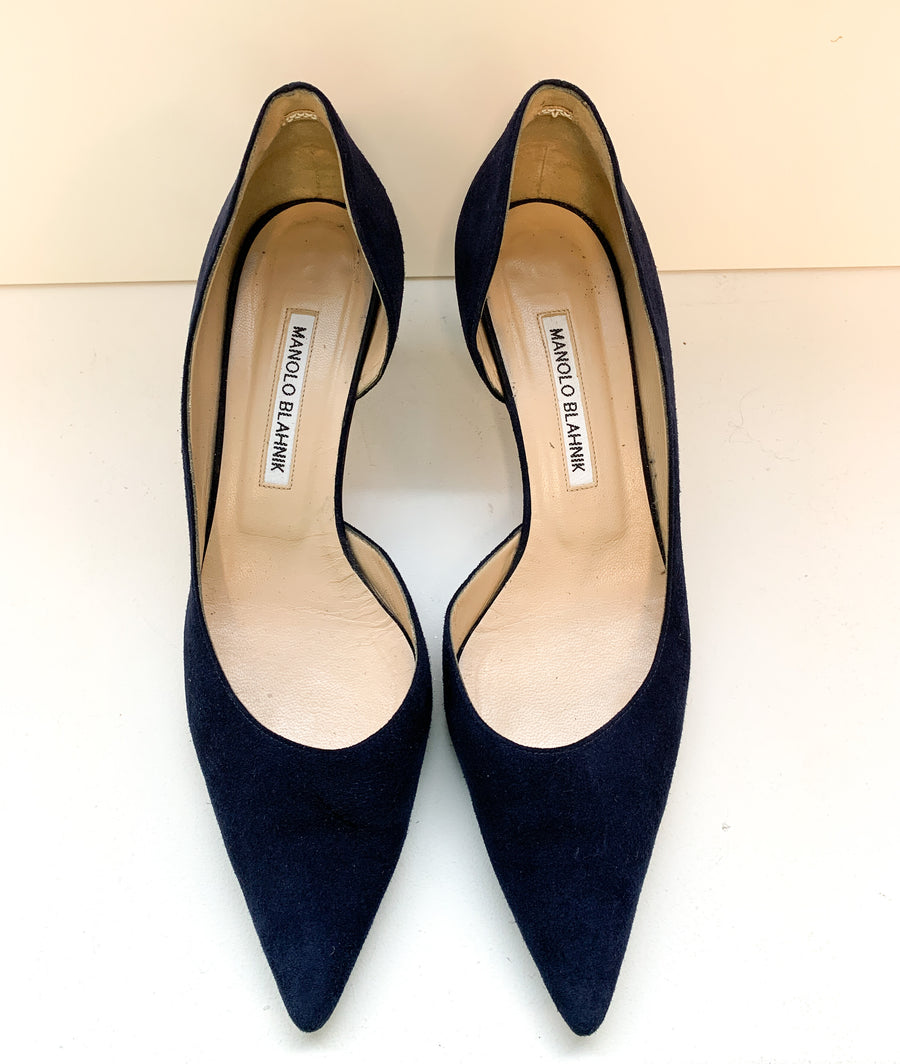 Manolo Blahnik Pumps Navy Suede 39