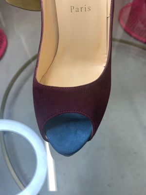 Brand New Louboutin Lady Peep Suede 38.5