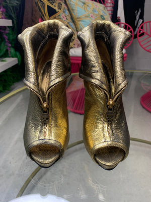 Alexander McQueen Metallic Gold Heels 36