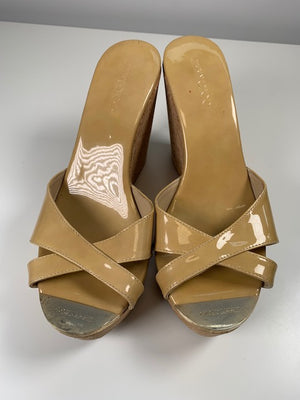 Jimmy Choo Nude Patent Wedges 38.5