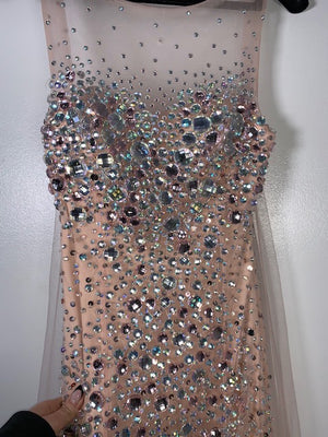 Jora Collections Pink Crystal Dress Size 4-6 UK